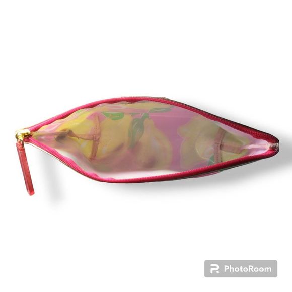 Lilly Pulitzer X Estée Lauder Pucker Up makeup / cosmetics bag, lemon print - Picture 4 of 8